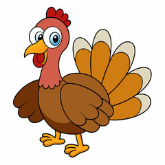 thanksgiving turkey cartoon isolated on white, turkey vector illustration, bird on a branch vector art, turkey silhouette, bird vector icon, turkeys on a branch line art, eps