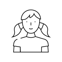 Obraz premium young woman line icon vector. young woman sign. isolated contour symbol black illustration