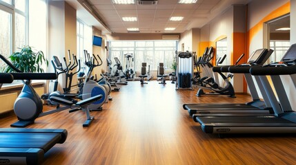 Spacious and Well-Equipped Gym with Modern Exercise Equipment