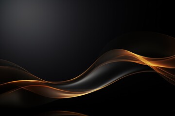 Abstract background with black and gold waves.