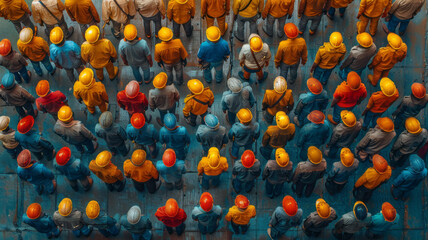 a group of people representing lots and different jobs and profissions,generative ai