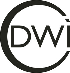 A sleek, modern DWI logo vector design featuring bold, clean lines and a dynamic, forward-moving arrow. The color scheme includes sharp contrasts, emphasizing professionalism and reliability.