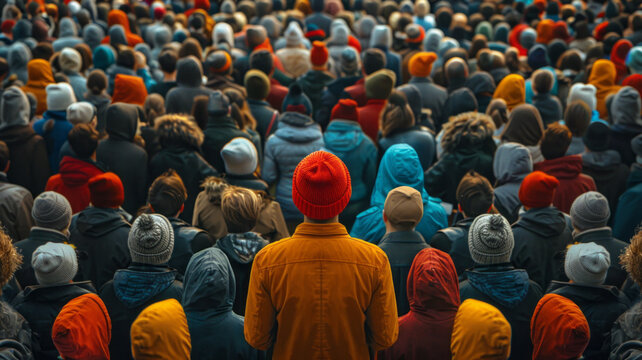 create an image that represents this title: Rise Above the Crowd: The Key to Standing Out in a Competitive Market.generative ai