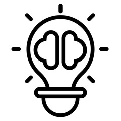 Brainstorming Icon in Line Style Suitable for Web, Apps, Presentation, or Printable Meaning	