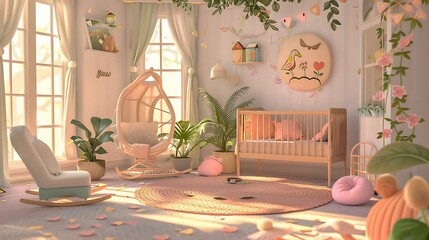 interior of a baby room
