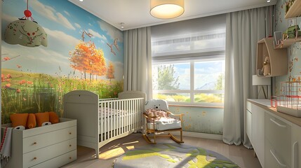 interior of a baby room
