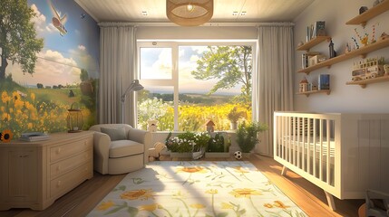 interior of a baby room
