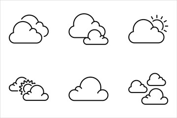 Cloud icon set. Cloudy sign. vector illustration on white background