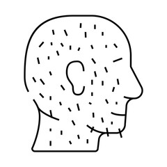 hypertrichosis skin disease line icon vector. hypertrichosis skin disease sign. isolated contour symbol black illustration