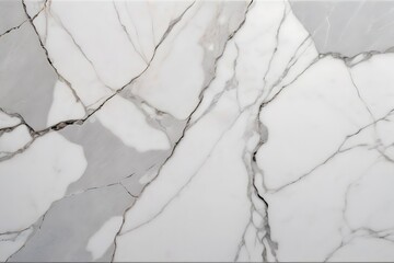 White marble with gray veins and cracks.