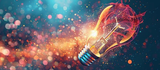 Abstract Light Bulb with Bokeh Background