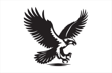 Fototapeta premium a silhouette vector of Osprey icon in white background