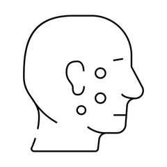 acne facial skin disease line icon vector. acne facial skin disease sign. isolated contour symbol black illustration