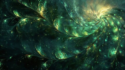 Obraz premium Swirling Fractal Patterns Vibrant Imagery Mystical Textures Ethereal Colors Organic Shapes Dynamic Flow