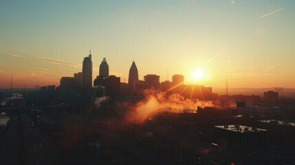 Naklejka premium Nashville Skyline at Sunrise