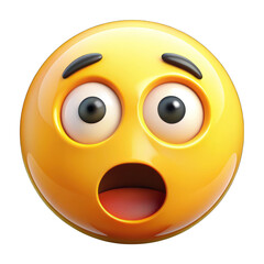 Fototapeta premium Shocked Yellow emoji isolated on transparent background