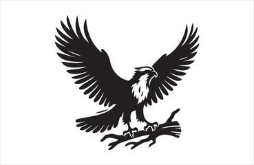 Obraz premium a silhouette vector of Osprey icon in white background