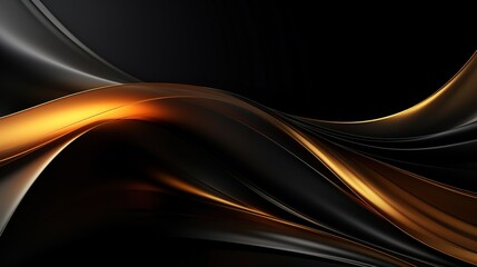 Abstract background with flowing gold and black lines.