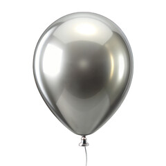 Silver balloon isolated on transparent background
