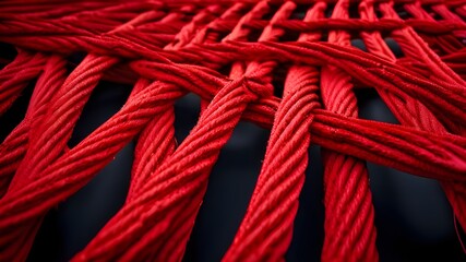 Red Rope Knot Forming an Infinity Symbol on White Background