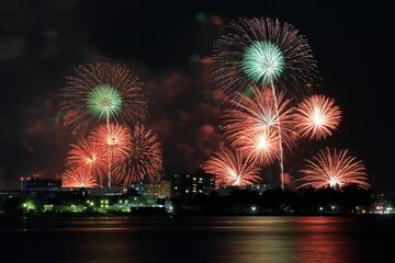 琵琶湖の花火大会の風景