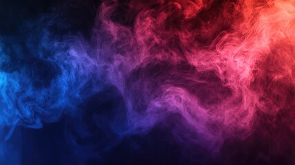 Vivid swirling smoke or mist in blue and red colors