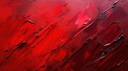 Crimson Canvas: Abstract Red Acrylic Painting Texture 