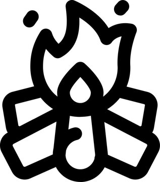UI bonfire Vector Icon Illustration. Line Style