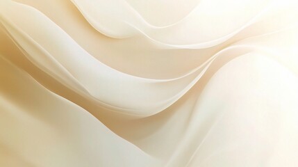 Obraz premium Creamy Silk Drapery: Soft, flowing folds of luxurious cream-colored silk create an elegant and sensual abstract background. 