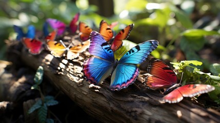 colorful butterflies taking flight  