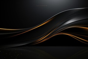 Abstract black and gold wave background.