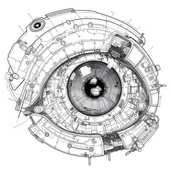 Obraz premium Cyborg eye frame illustration