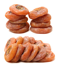 dried persimmon on white background 