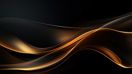 Abstract background with flowing golden lines on black.