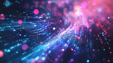 Fototapeta premium Cosmic Dreamscape: An abstract, ethereal journey through a universe of vibrant colors and sparkling particles. 