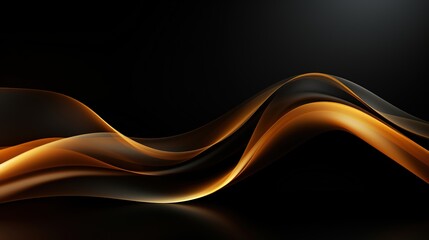 Obraz premium Abstract gold and black wavy background.