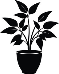 Houseplant silhouette vector illustration design