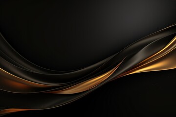 Abstract black and gold wave background.