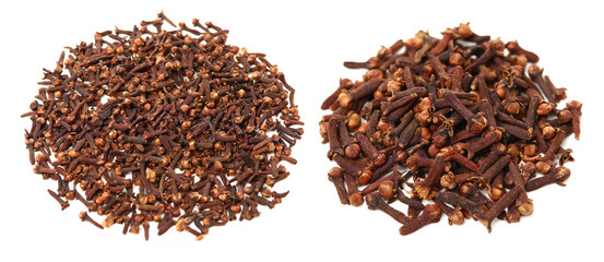 dry cloves on white background