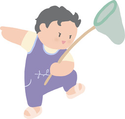 잠자리채와 어린이