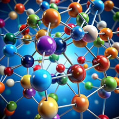 Obraz premium colourful atoms forming molecular structure