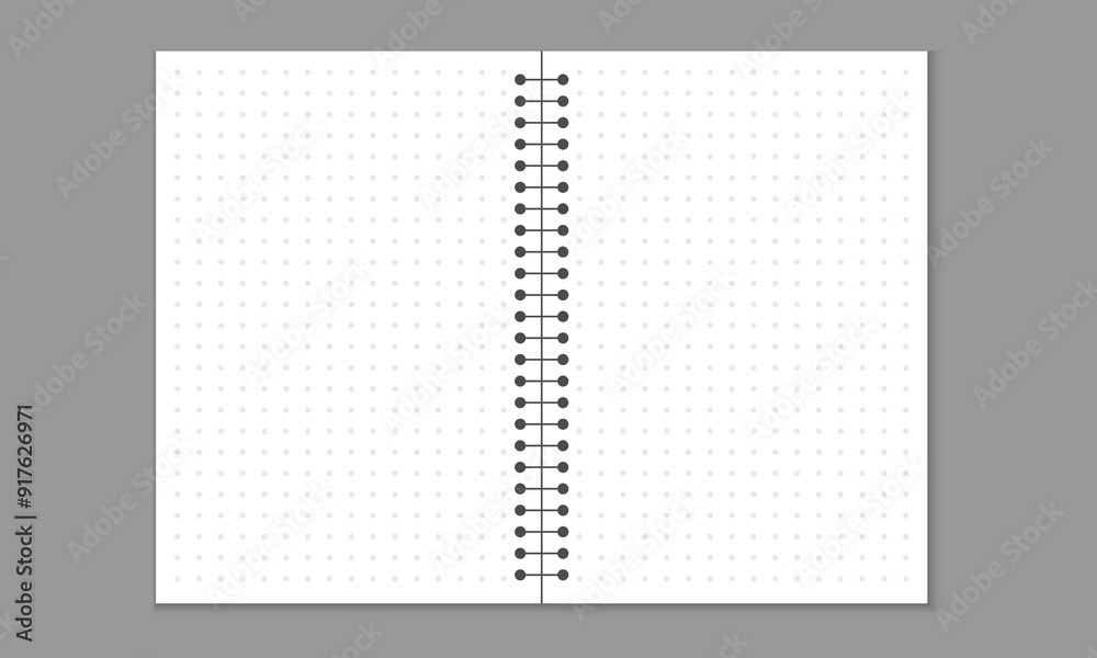 Poster paper notebook, two sided dot paper note book, notebook sheet, notebook pages vector illustration.