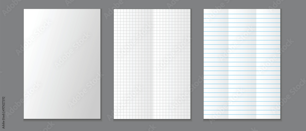 Aufkleber paper notebook, blank paper note book, notebook sheet, notebook page template, squares notepad pages