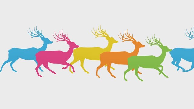 Chrismas reindeer running animation video