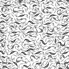 Collection of simple geometric seamless ornamental vector leaf's patterns and swatches. White and grey geometric oriental backgrounds.