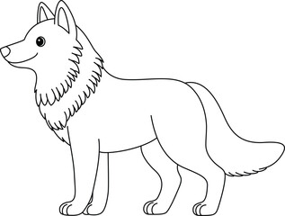Wolf cartoon outline coloring page