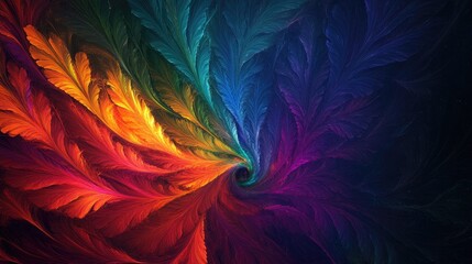 Obraz premium abstract design radiating with vibrant rainbow