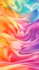 Obraz premium Soft satin fabric waves colorful vertical background design. Texture with smooth flowing patterns and light shiny effect