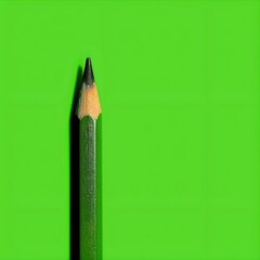 green pencil on green  background,
