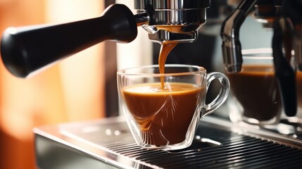 Espresso Machine Making Coffee